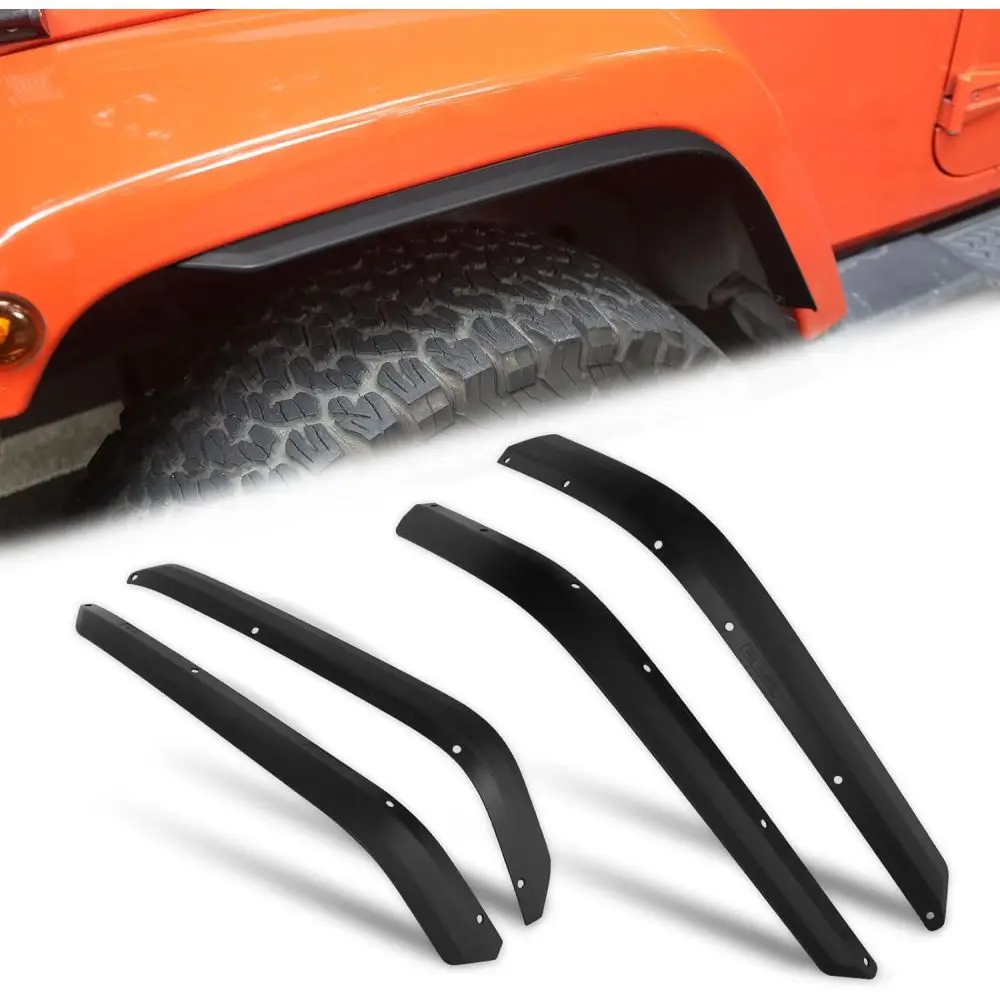 

Front and Rear Fender Flares Compatible with 2007 - 2018 Jeep Wrangler JK JKU, Off - Road Wheel Flares Liner, 4 - Piece Set