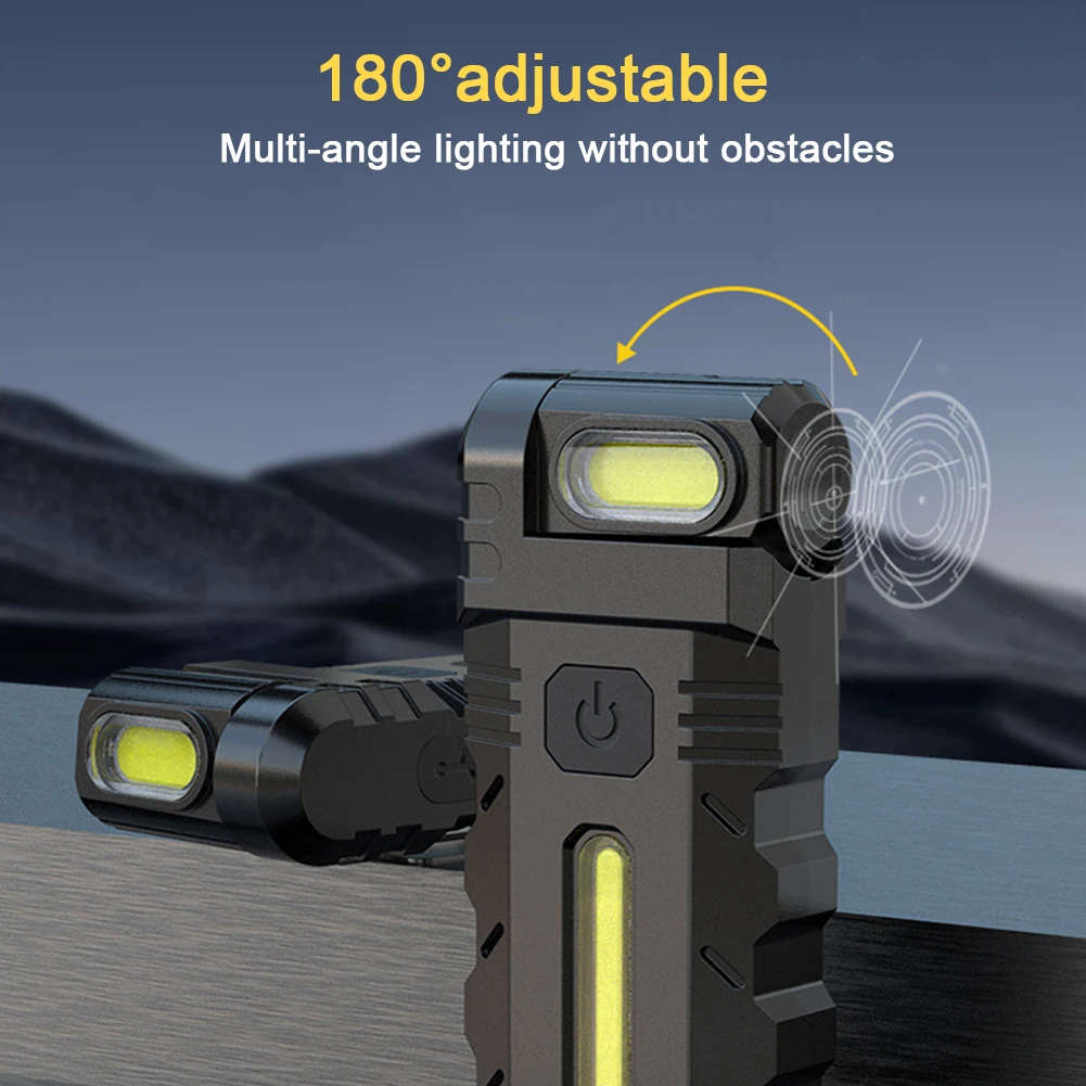 

Magnetic LED Flashlight EDC Pocket Torch Rechargeable Portable Work Light High Power 800mAh Flashlight for Outdoor Emergency