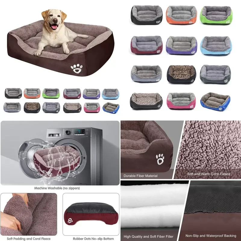 Wholesale Breathable Double Sided Dog Sofa Bed Large Rectangle Pet Cat Bed Kennel Accessories