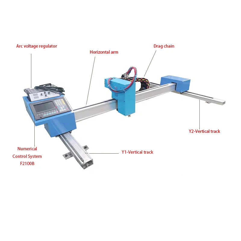 Portable CNC plasma flame dual-purpose cutting machine for steel plate cutting, fully automatic desktop