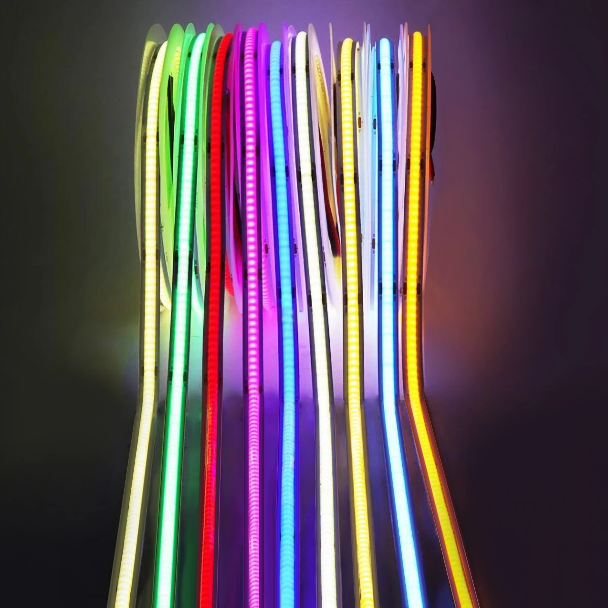 COB Strip FOB LED Light Bar Flexible Dimmable Ribbon Rope Tape Cabinet Light Custom Sign Advertising Light Bicycle Car Decor 12V