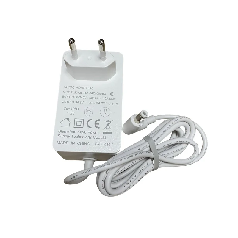 34.2V 1A Vacuum Cleaner Power Adaptor for Xiaomi Roidmi F8 F8E XCQ01RM X20 X20Pro Cordless Handheld Vacuum Cleaner Parts Adaptor