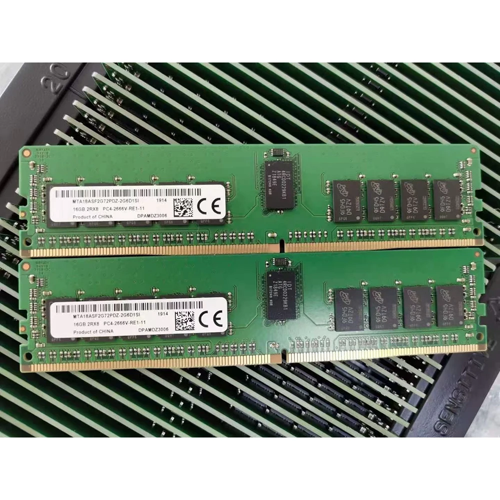 1 PCS 16GB RAM For MT MTA18ASF2G72PDZ-2G6D1 16G 2RX8 PC4-2666V DDR4 REG Server Memory