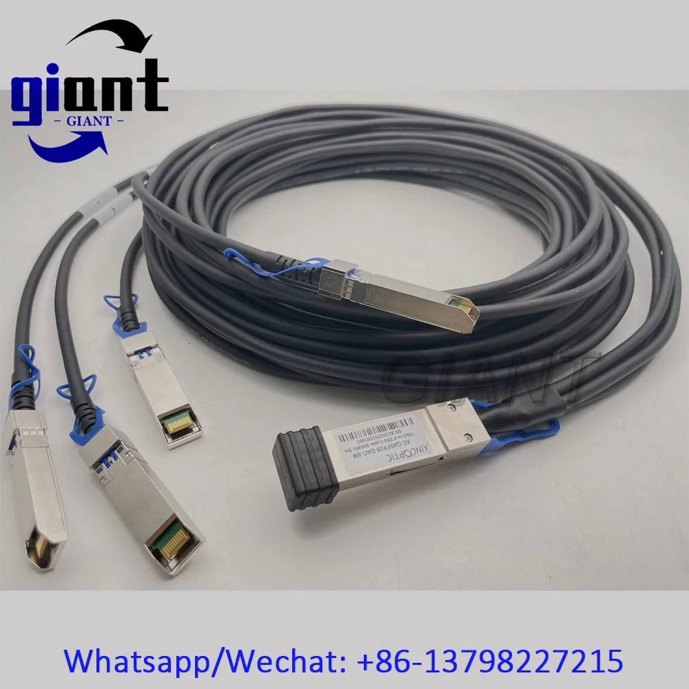 100G QSFP28-4*25G SFP28 5M DAC Cable, Passive 100G 5M 26AWG PVC Attach Twinax Direct Attach Cable for Mikrotik/Cisco Router
