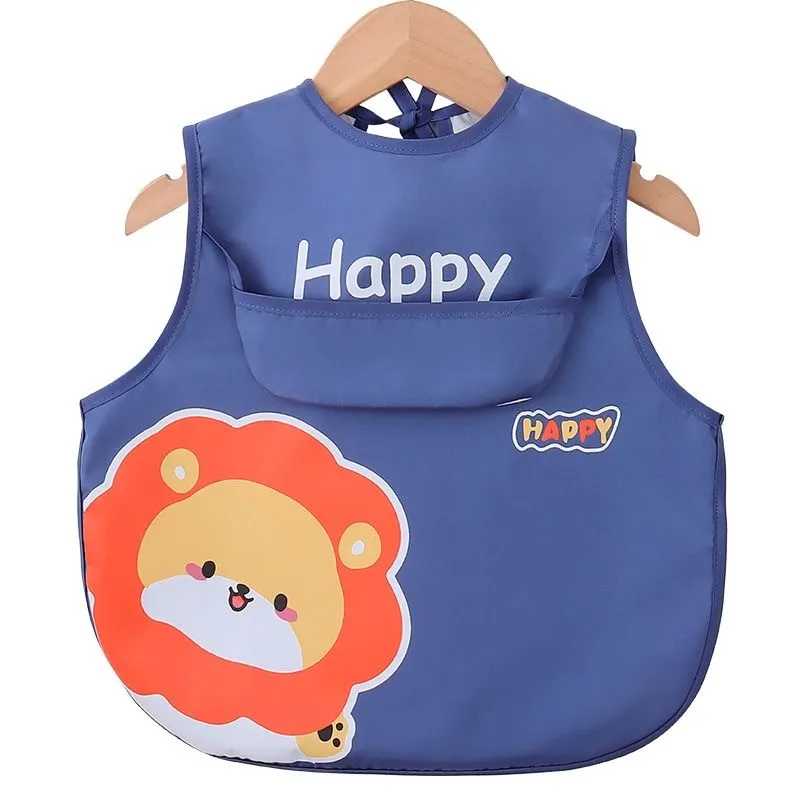 2PCS/1PCS Eating Feeding Smock Baby Bib Toddler Apron Bibs Waterproof Adjustable Size Girls Boys Newborn Stuff