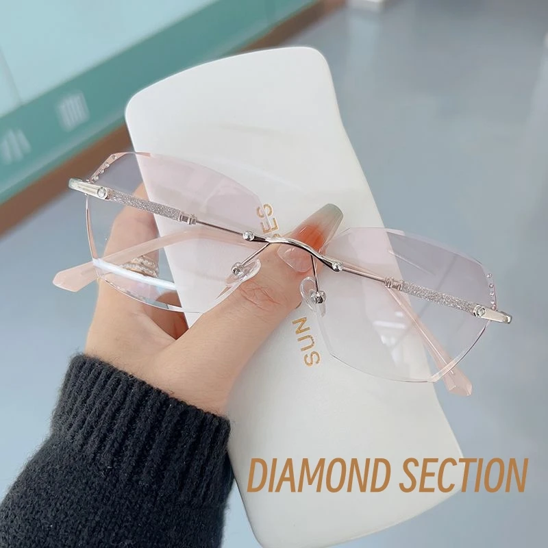 New Fashion Diamond Cut Reading Glasses Anti Blue Light Presbyopia Eyeglasses Vintage Transparent Prescription Eyewear 0 To +4.0