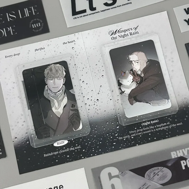 

Rose and Champagne Anime Small Card 3inch Leewoon Bl Photo Cards Stickers Aesthetic Couples Friends Gift for Fans Diy Cosplay