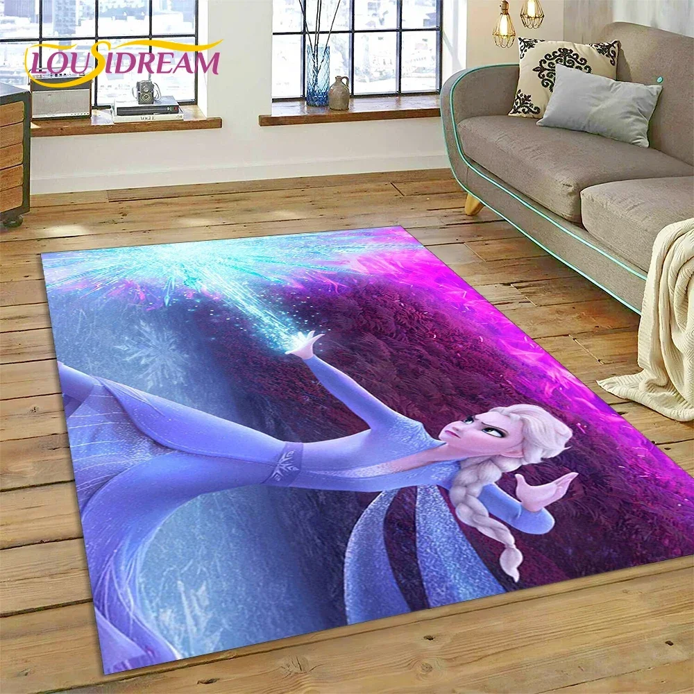 27 Style Frozen Elsa Princess Snow Queen Cartoon Girl Rug Carpet for Living Room Bedroom Home Decor,Non-slip for Sofa Doormat 3D