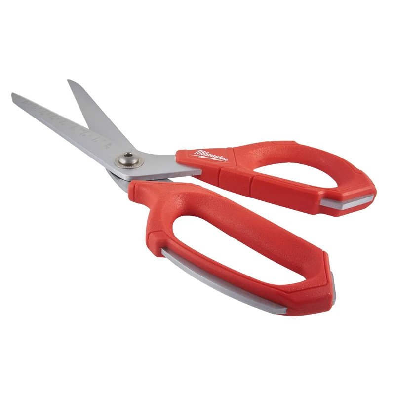 Milwaukee 4932479410 Jobsite Offset Scissors High Grip Strength Micro Serrated Precision Blades Construction Scissors