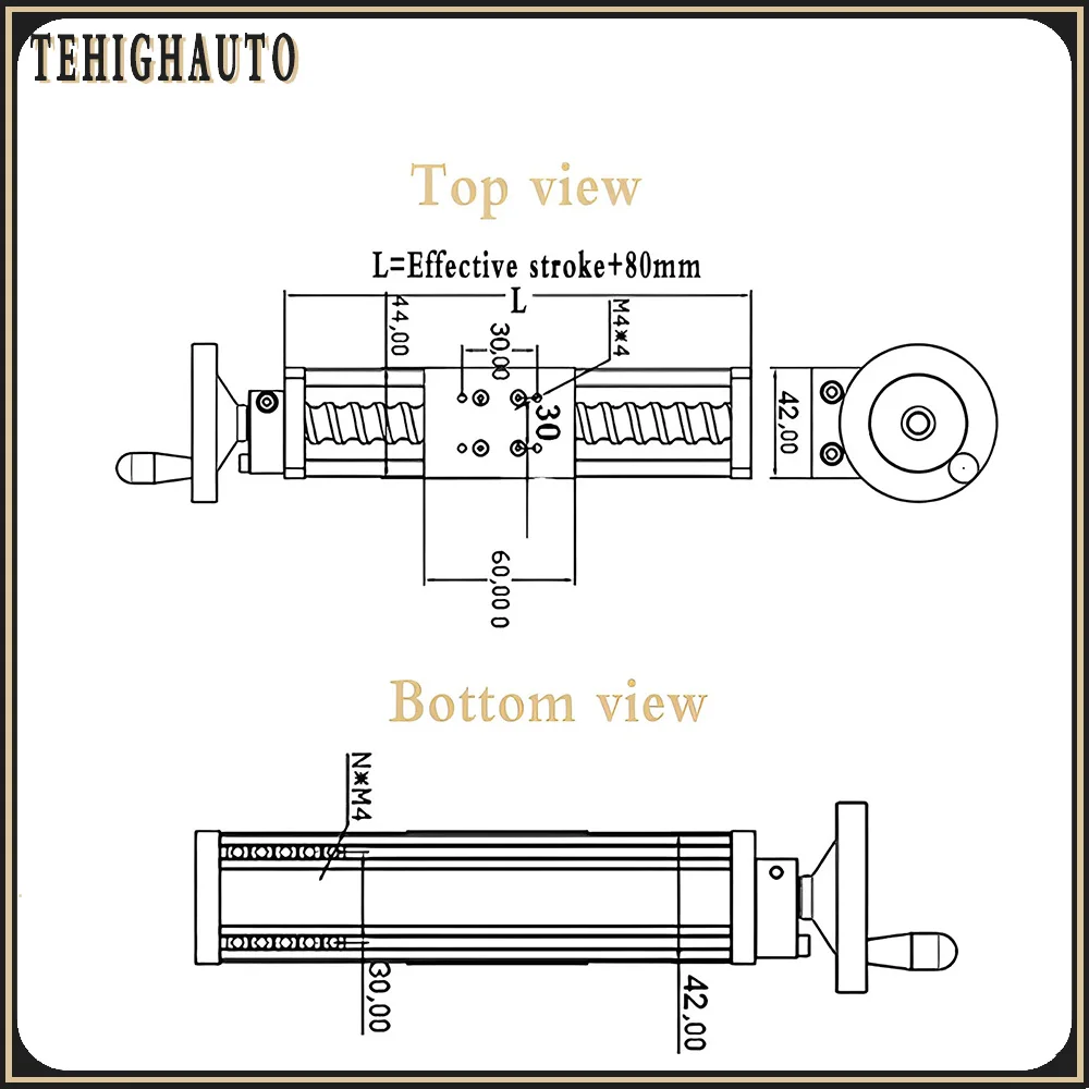 Vite a ricircolo di sfere per tavolo scorrevole manuale CNC SFU1204/1605/1610 100 ~ 1000MM Corsa Banco di lavoro manuale Asta di guida lineare