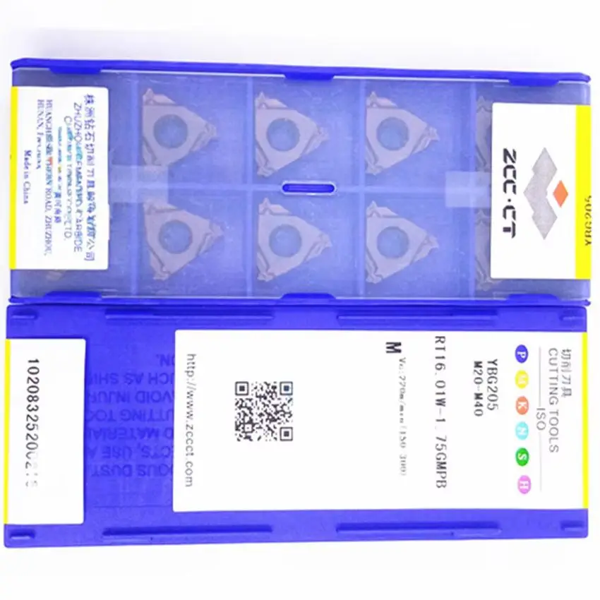 

ZCC.CT RT16.01W-1.25GMPB YBG205/RT16.01W-1.75GMPB YBG205/RT16.01N-1.25GMPB YBG205/RT16.01N-1.75GMPB YBG205 CNC carbide inserts