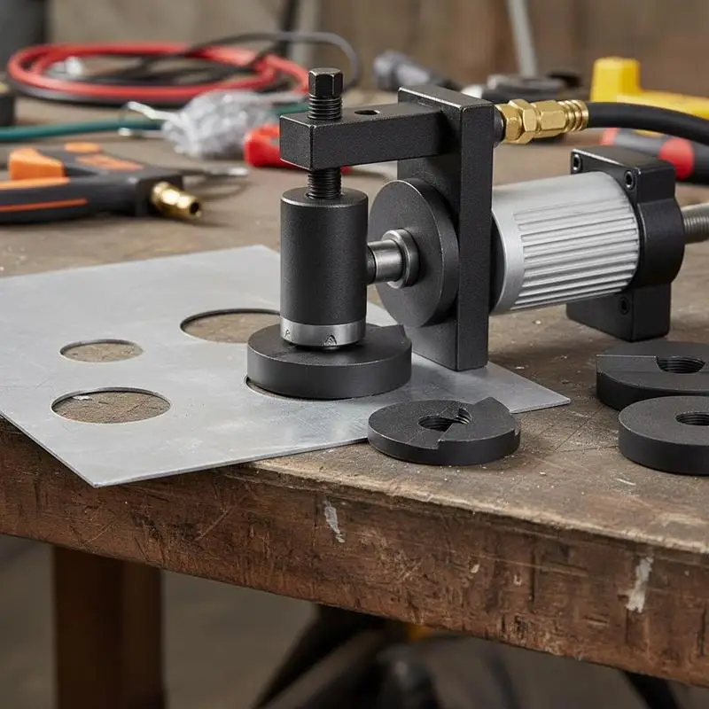 

Hydraulic Knockout Punch Kit, 4 Pieces 1/2", 3/4", 1", 1-1/4" Conduit Hole Cutter Set, Metal Sheet Driver Tools, KO Tool Kits