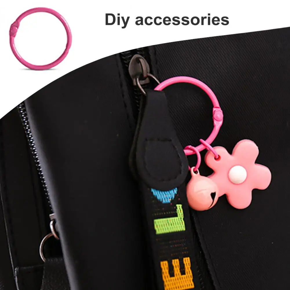 Paper Card Binder Rings Colorful Metal Binder Rings Versatile Office School Supplies for Document Organization Keychains