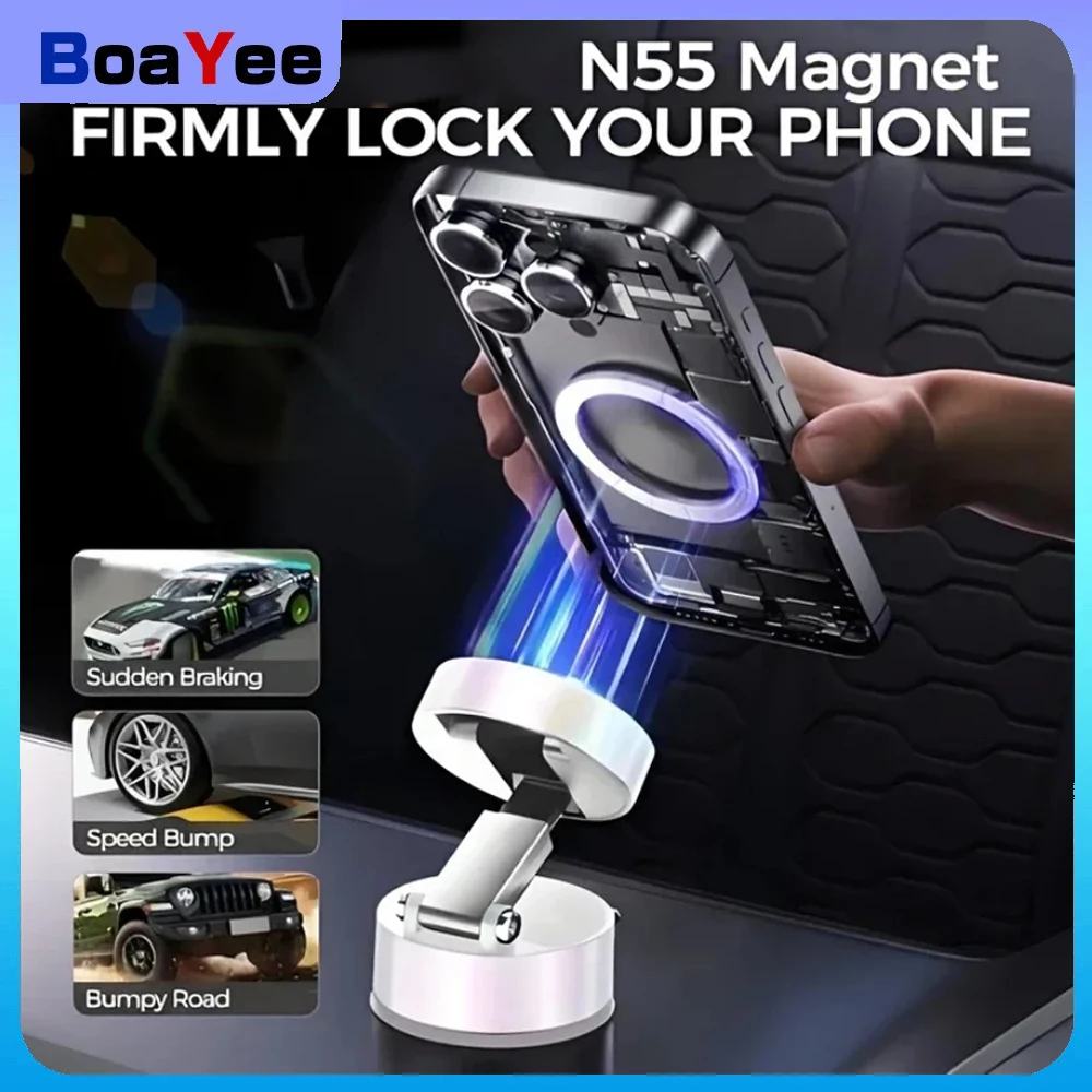 

Магнитный держатель для телефона, складное автомобильное крепление для телефона, кронштейн для телефона на приборной панели, вращение на 360 градусов, подставка для вакуумной присоски