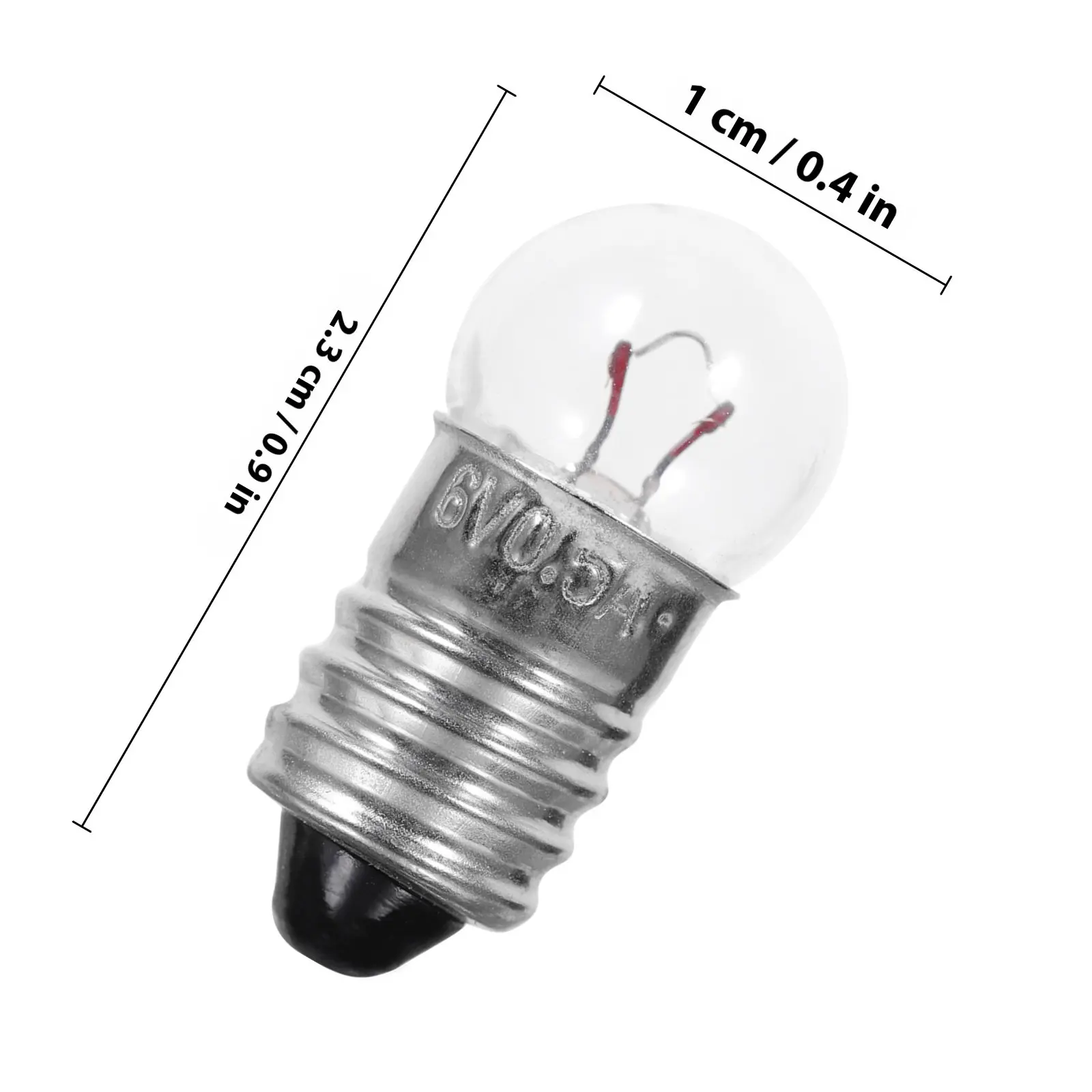 50Pcs Miniature Bulb 6V Small Light Bulb for Electrical Experiments Science Kits Circuit Building Flashlight Replacement