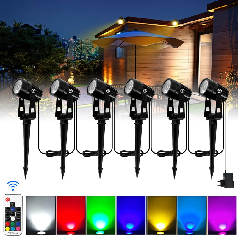 4PCS 6PCS 10PCS Outdoor Waterproof LED Garden Lighting Lawn Lights Garden Courtyard Landscape Tree Path Spotlights AC110V220V