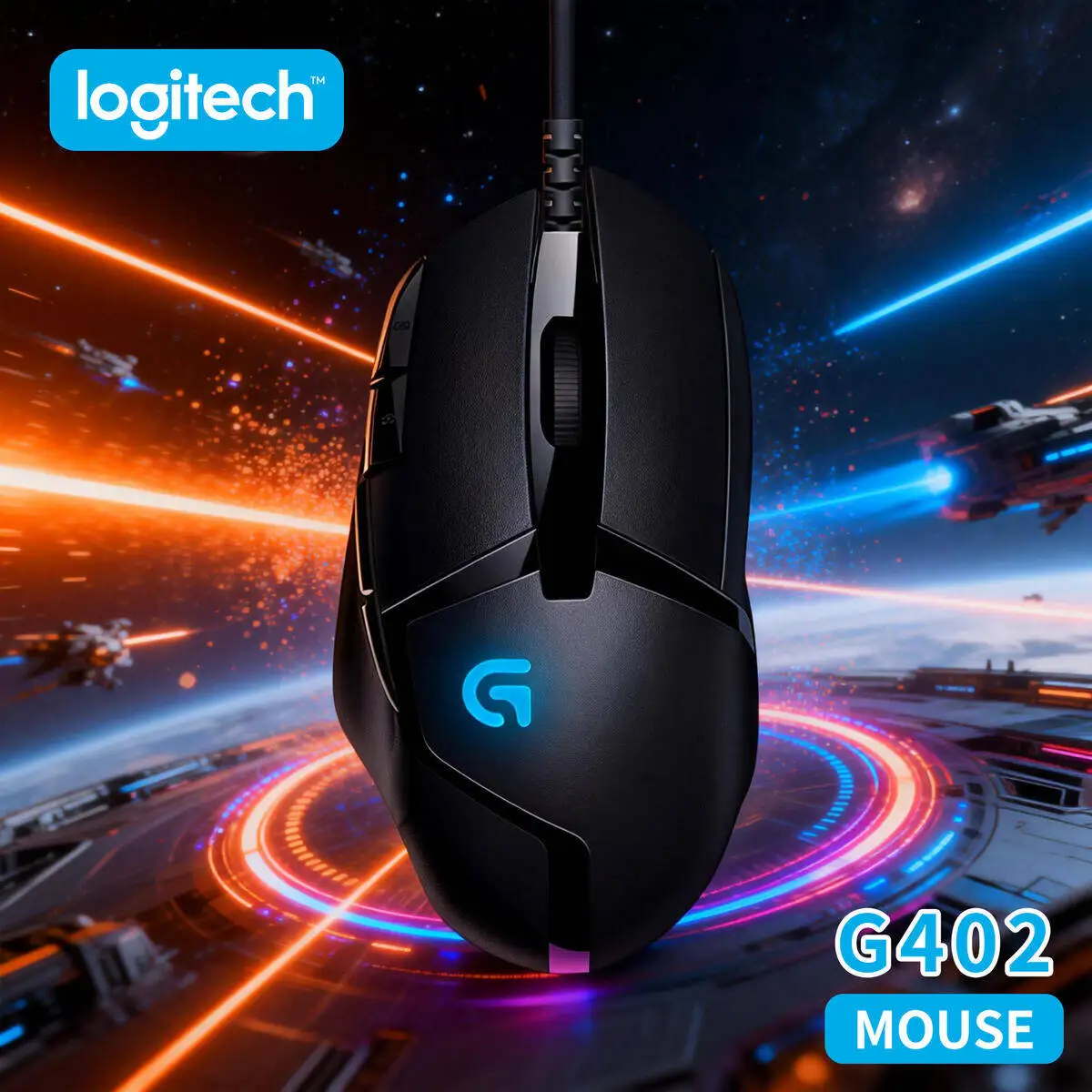 

Проводная игровая мышь Logitech G402 Hyperion Fury, 8 программируемых кнопок, 4000 точек на дюйм, высокоскоростное отслеживание для геймеров