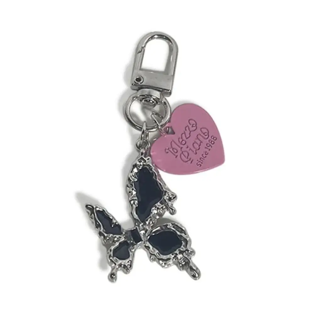Bag Pendant Butterfly Cross Key Chain Irregular Gothic Trinket Y2K Lava Thorn Keyring Black Heart Cross Love Keychain