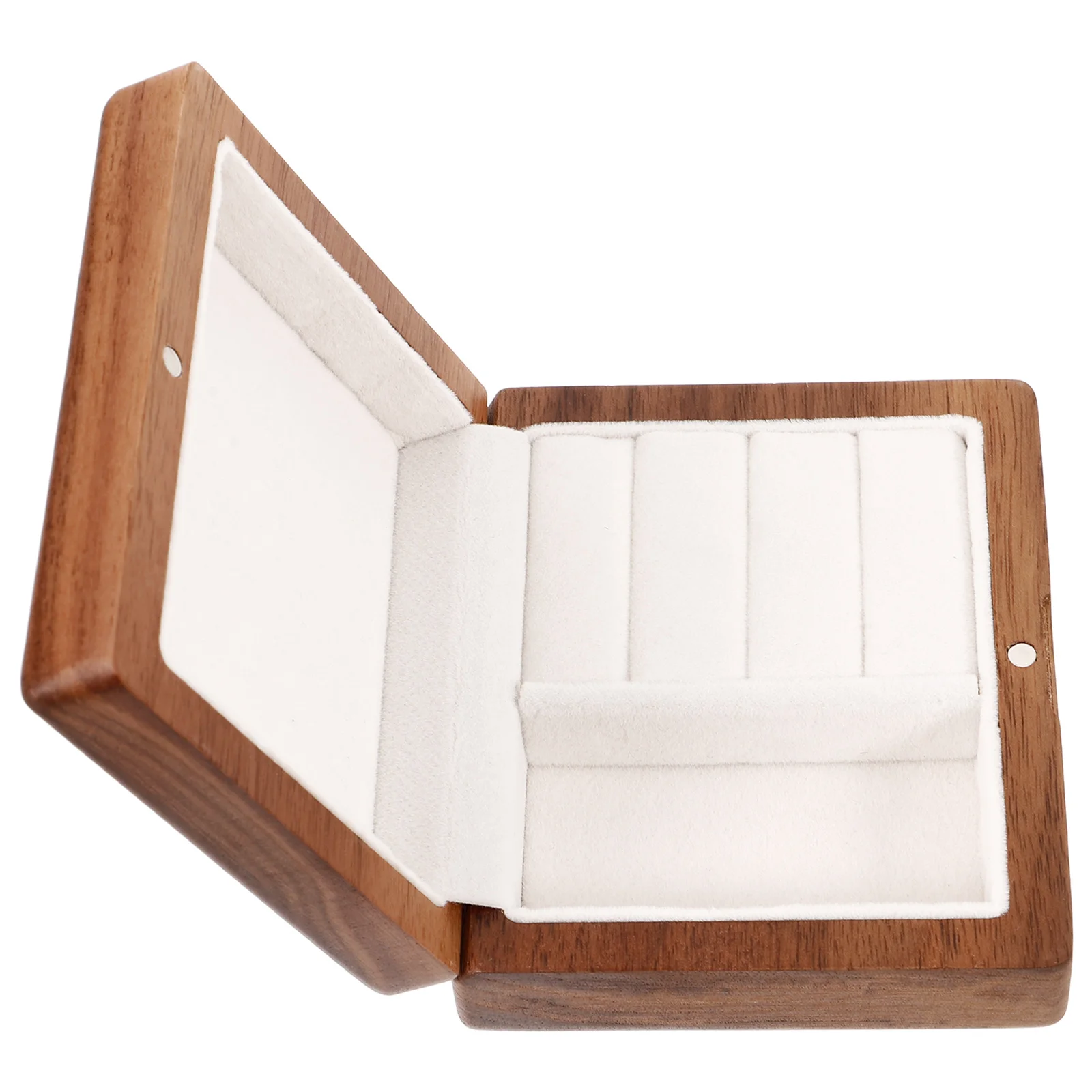 Caja de joyería de lujo para mujer, collar de madera de nogal negro, pendiente, anillo, almacenamiento, cajas de embalaje de regalo portátiles de viaje