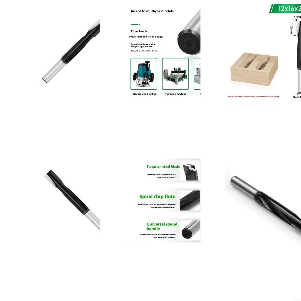 

12 флейт с оксидным покрытием, фреза для резьбы по дереву, длина хвостовика 5-1/8 дюйма, спиральная фреза, долговечность, лезвие
