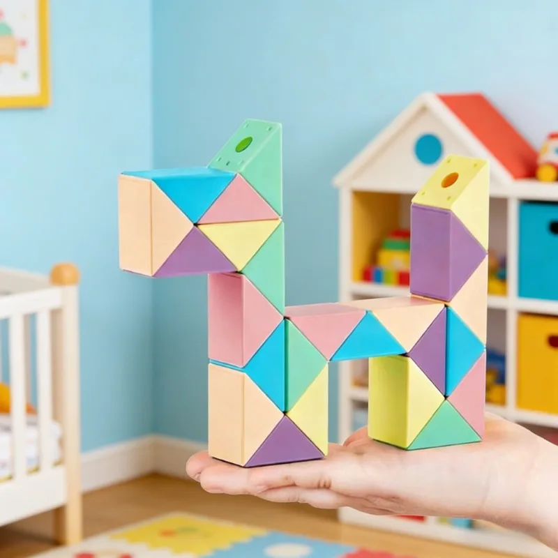 Cube magique multicolore Transformable 3D, Puzzle, Segments pour enfants, serpent magique Rubix Cubo, jouet éducatif pour enfants, cadeau pour enfants