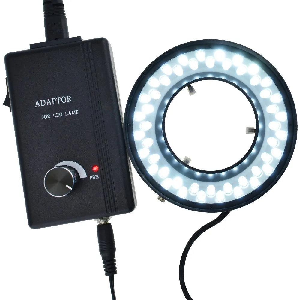 

48 LED Microscope Ring Light 43mm-151mm Light Range Illuminator Illumination Lamp Came with Adjustable Brightness