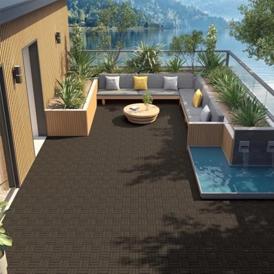 PCS Acacia Deck Tiles Interlocking Patio Flooring