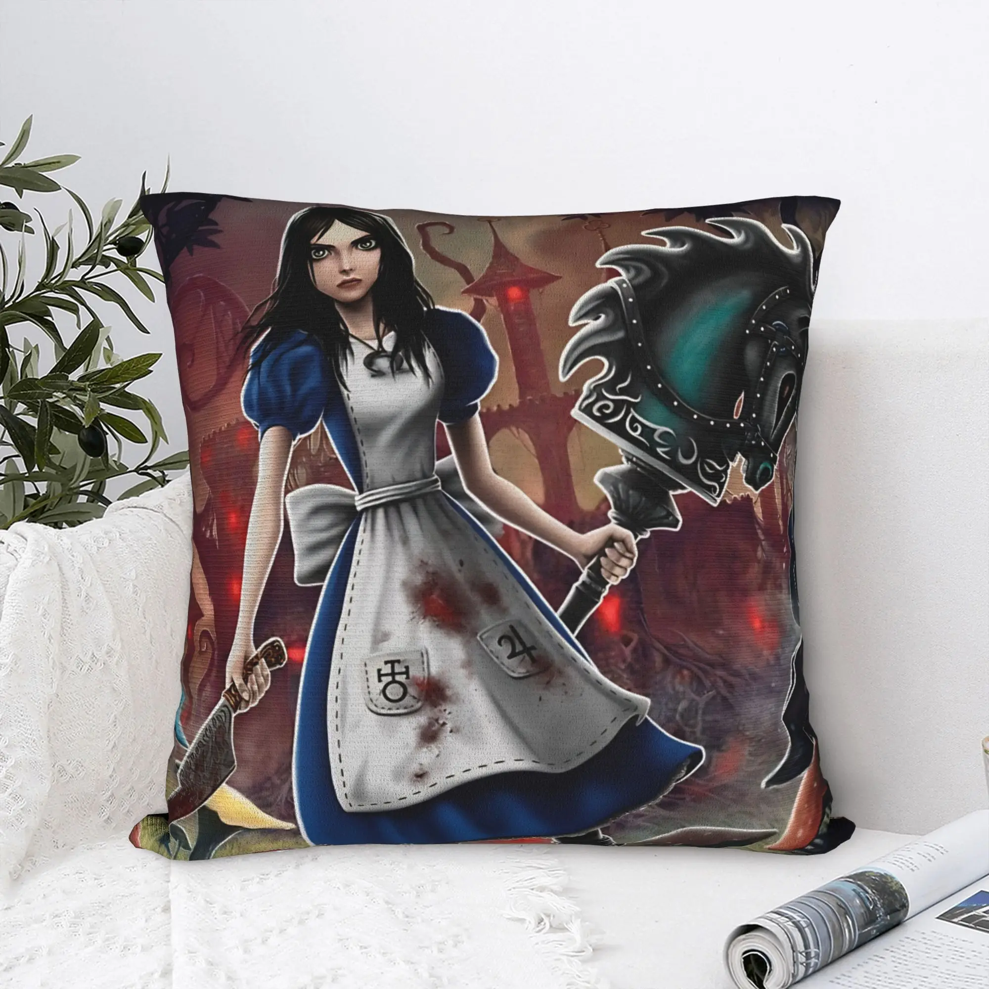 Pillow Cover A-Alice Madness Returns Game  Retro Trendy Pillow Case For Wedding Party Home Decor Pillowcases