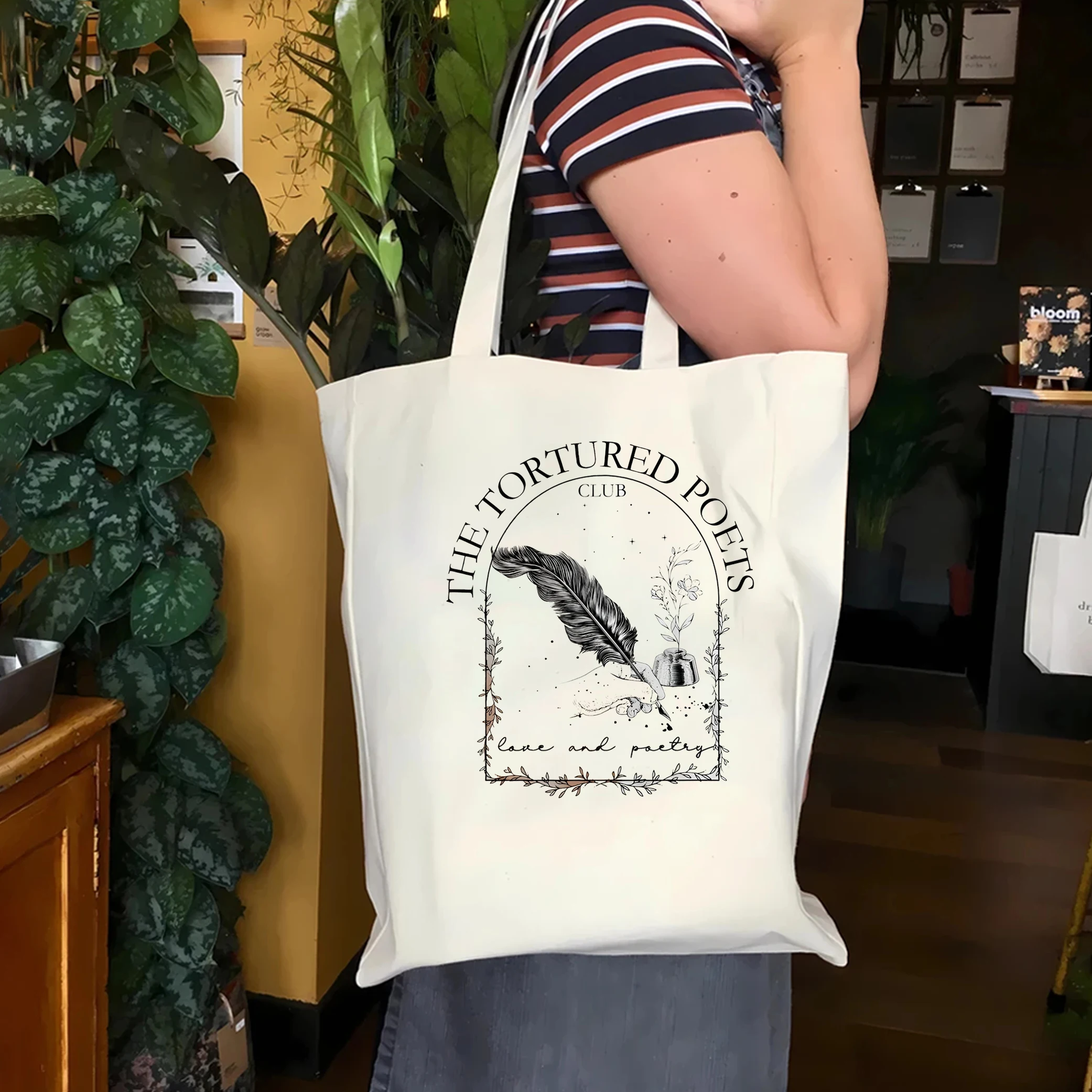 

The Tortured Poets Club canvas tote bag All is Fair TTPD Shoulder Bag Taylor music tote bag Women's fashion casual canvas bag