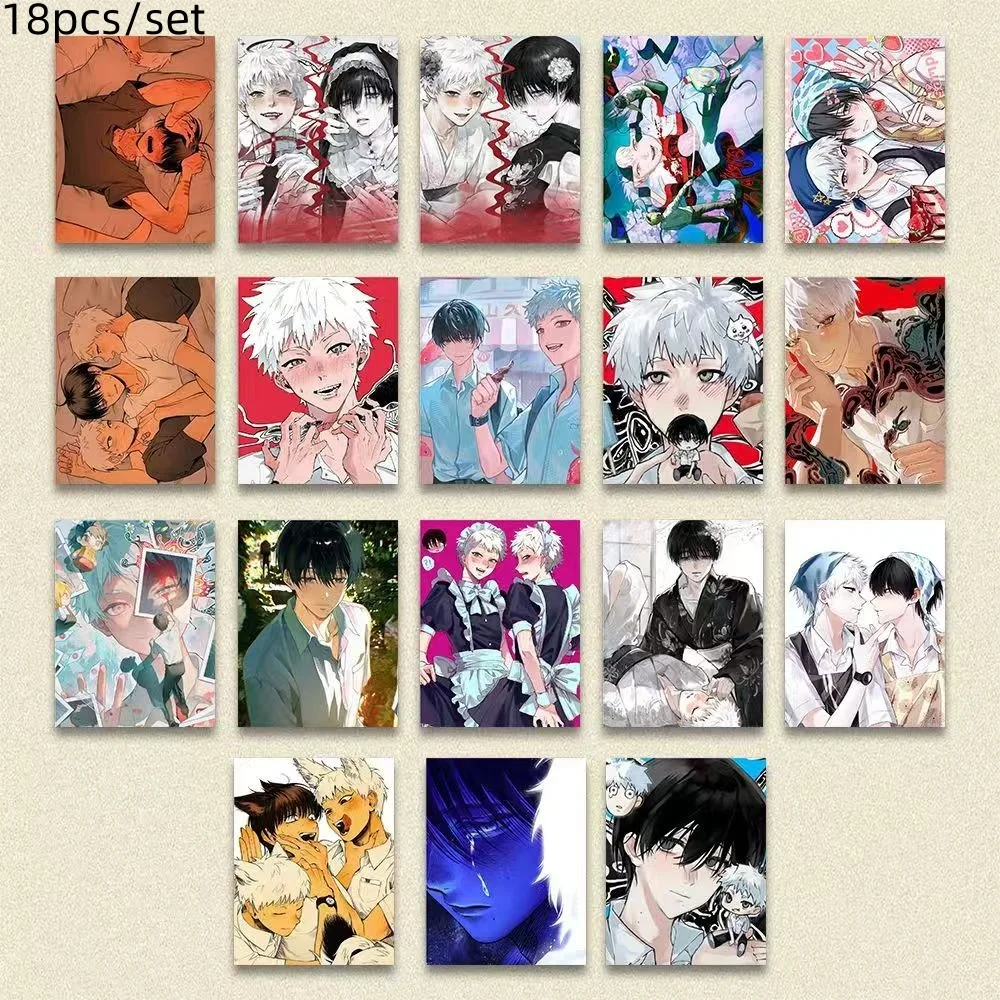 The Summer Hikaru Died Yoshiki Tsujinaka Figure 3inch PhotoCard  LOMO Cards DIY Postcard Bookmark Anime Accessories Props 18pcs