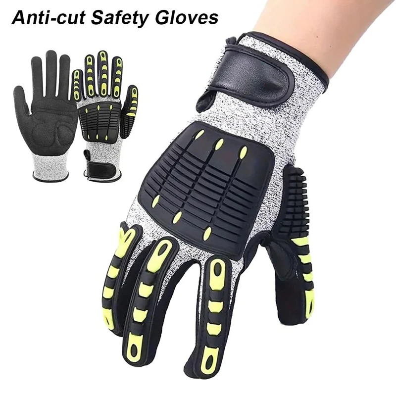 Essential Outdoor Construction Level 5 Cut-resistant Industrial Protective Gloves, Puncture-resistant, Durable Work Gloves