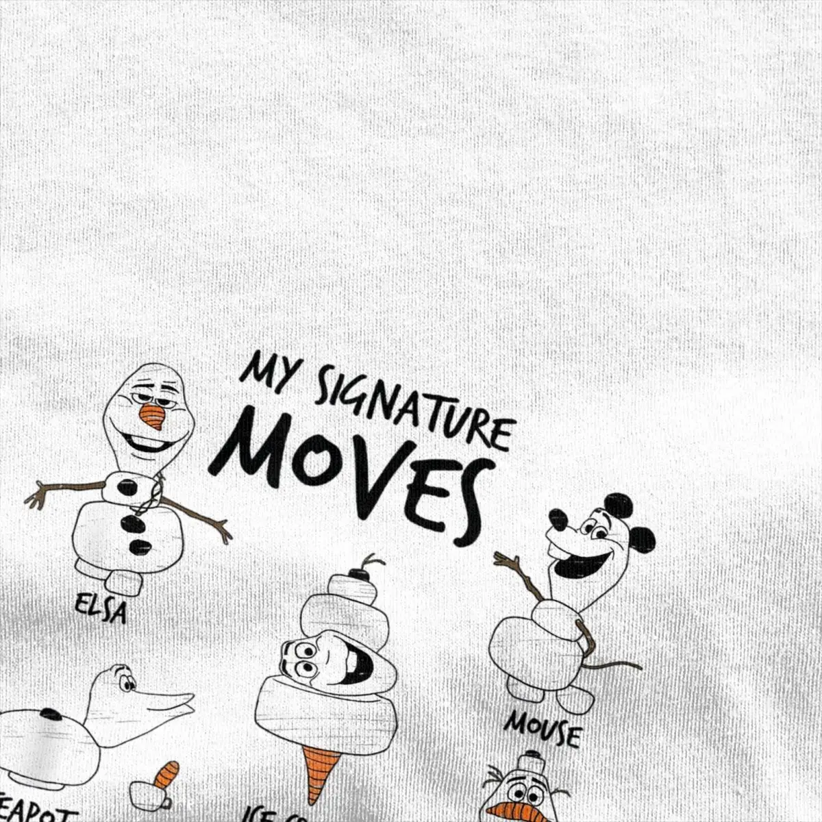 Mens T-Shirt Frozen 2 Olaf My Signature Character Textbook T Shirts Hippie Summer Tees Retro 100% Cotton Clothes Plus Size 5XL