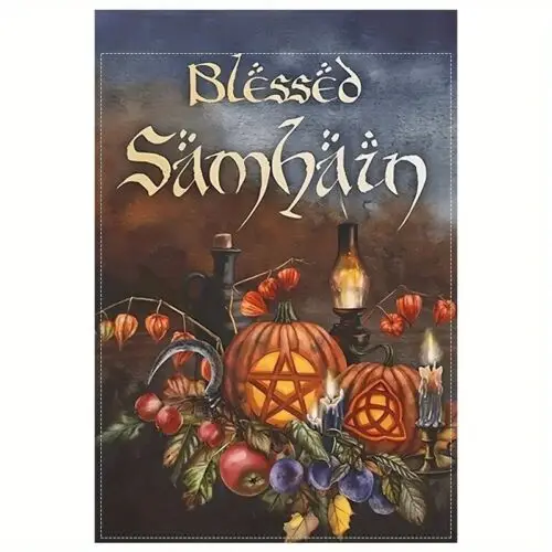 Blessed Samhain Garden Flag Halloween Autumn Fall Home Decor