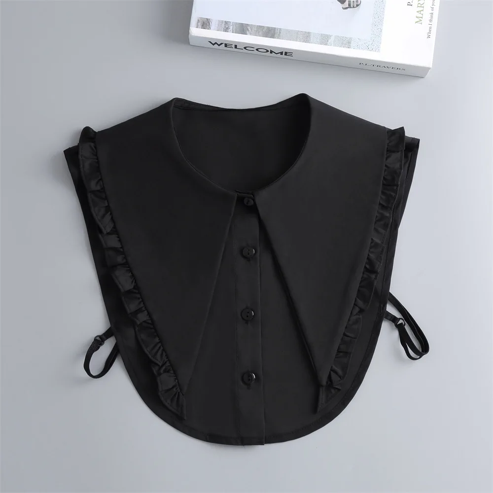 Female Shirt Detachable Doll Fake Collar Shawl for Women Big Lapel False Collar Shoulder Wrap Bowknots Lace Necklace Mini Cape