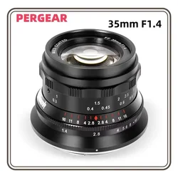 PERGEAR 35mm F1.4 Full-Frame Manual Focus Lens Compatible with Sony E Canon RF Nikon Z L-Mount Cameras A7 A7II A7III A7R A7RII