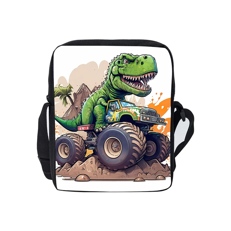 New Dinosaur Daily Single Sided Messenger Bag For Boy/Girls Children Best Gifts 2D Cartoon Casual Small Zipper Crossbody Bag