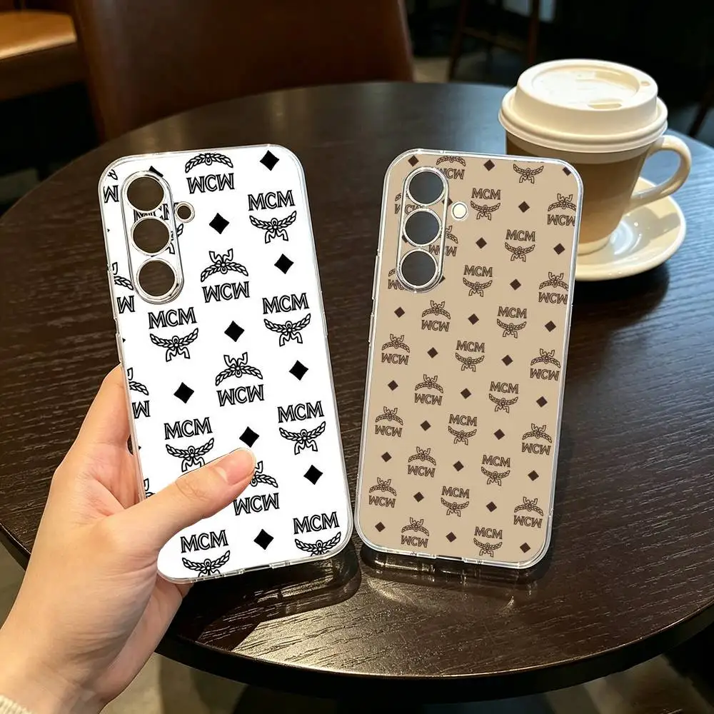

Luxury- Brand M-mcmess Phone Case For SamsungA10,12,20,21S,30,31,40,50,51,52,70,71 Transparent Cover