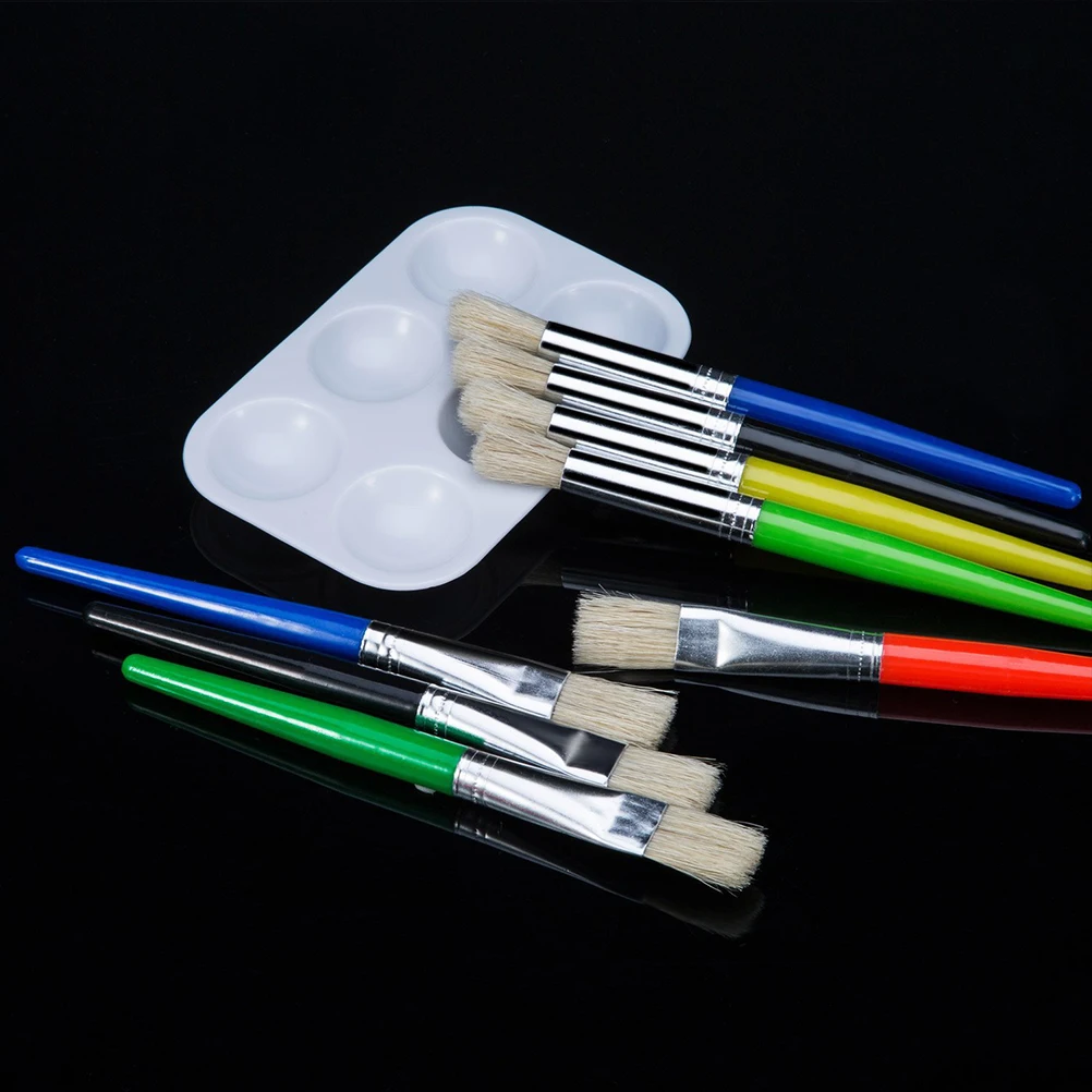 

Oil Paint Brush Set Durable Watercolor Gouache Brushes Travel Friendly Painting Supplies Kids Beginners Professionals Acrylics