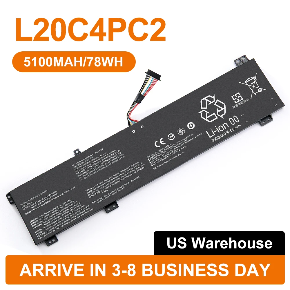 L20C4PC1 L20M4PC1 Laptop Battery For Lenovo Legion 5 15ACH6 15ITH6H Pro-16ACH6H Legion 7 16ITHG6 16ACHG6 L20D4PC1 5100mAh 15.36V