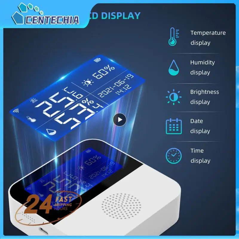 

1~8PCS Lcd Display Temperature Senor Wifi Hygrometer Indoor Remote Monitoring Backlight Temperature Humidity Sensor Smart Home