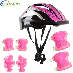 7Pcs/Set Roller Skating Kids Safety Helmet Knee Elbow Pad Sets Children Cycling Skate Gym Scooter Helmet Protection Safety Guard