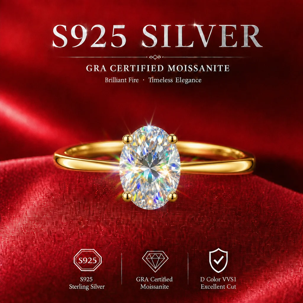 Verstellbarer 18K Gold Smaragdring mit Moissanit-Edelstein, S925 Sterling Silber, Diamanttester-geprüft, Funkelnder Damenring – Detail 17