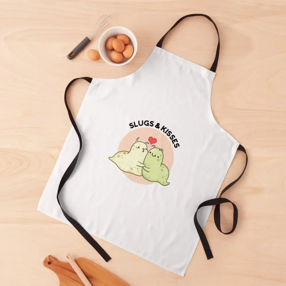 Slugs And Kisses Funny Slug Puns Apron For Cosmetologist New year's Kids Chef jacket men Apron