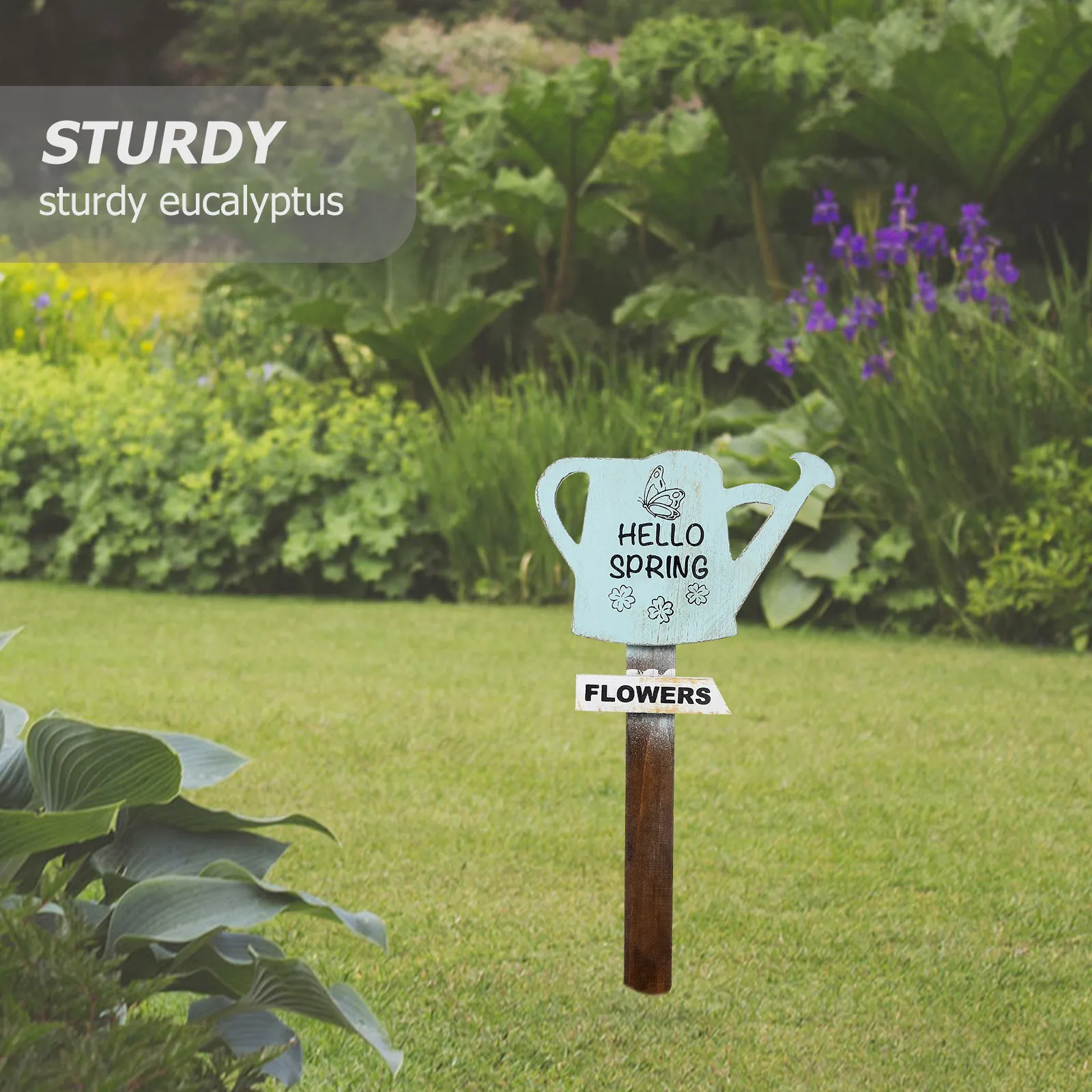 

Kettle Wooden Card Insert Garden Ornaments Decoration Stakes Decorations Fairy Decorative