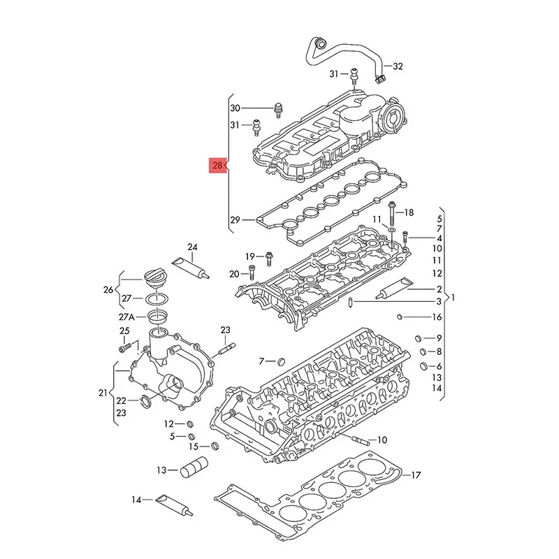 For Volkswagen Beetle Golf Jetta Passat Rabbit 2.5L Engine Valve Coverw Gasket OEM 07K103469L 07K103469F 07K103469L view 6