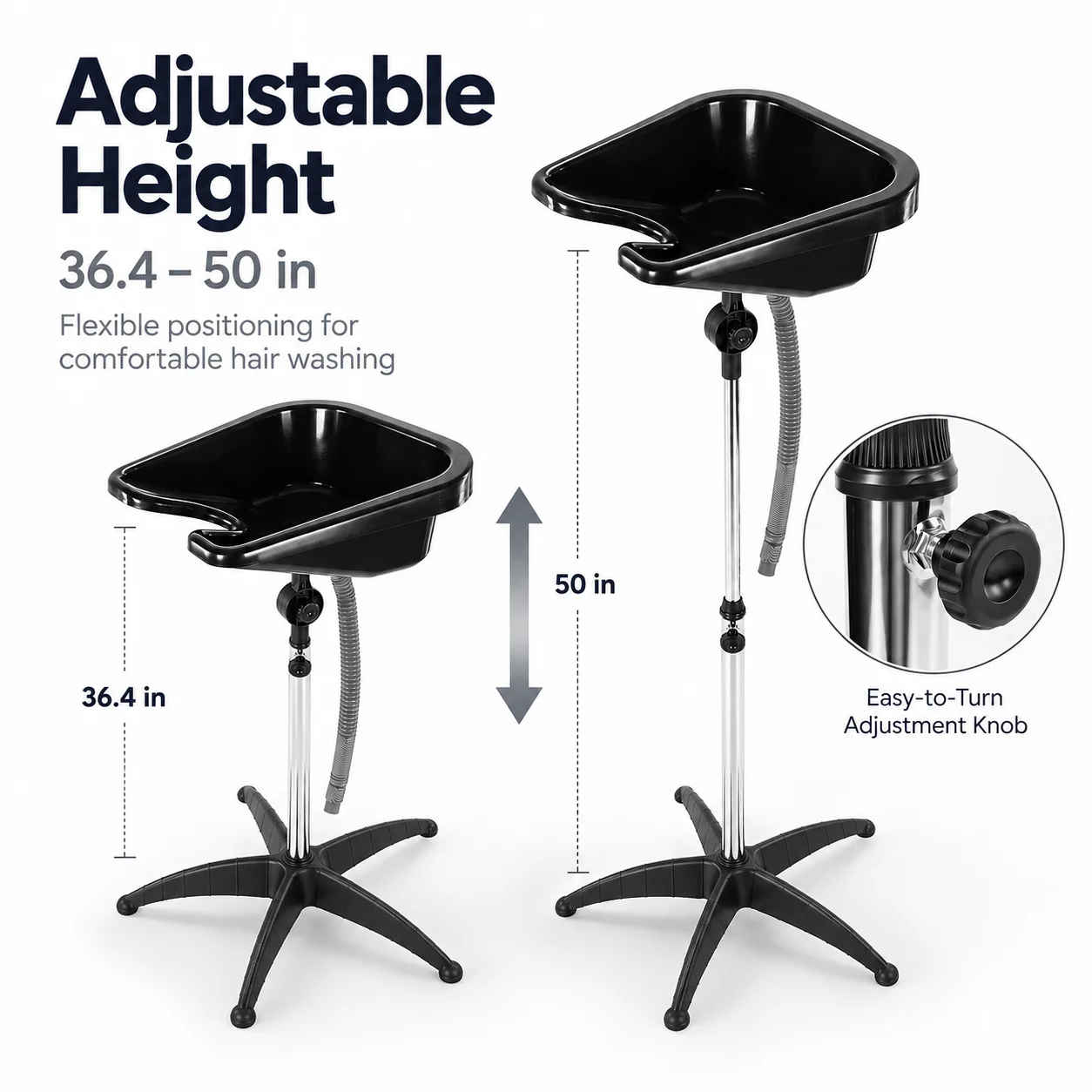 Barbershop Shampoo Bowl With Tube Chair Mobile Wash Hair Height Adjustable Hair Washing Sink Suitable Beauty Salon Tools