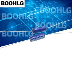 10PCS Horizontal Axial Polarized Aluminum Electrolytic Capacitor 25V 100µF 6X16mm