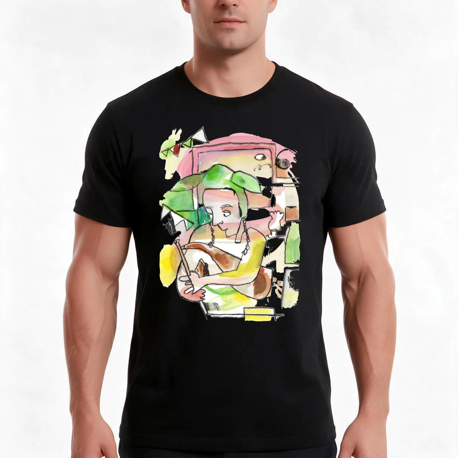 Irish Trad Music Uilleann Pipe Player, Irish Music T-Shirt, Summer Casual Cotton Tee, Oversized Streetwear Tops, 100% Cotton