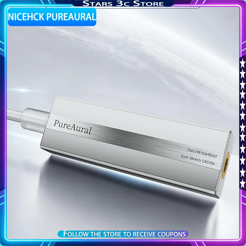 NICEHCK PureAural Professional Hi-Fi Gaming Sound Card Hi-Fi Amplifier Dual Mode Game Music External Sound Card for Headphones