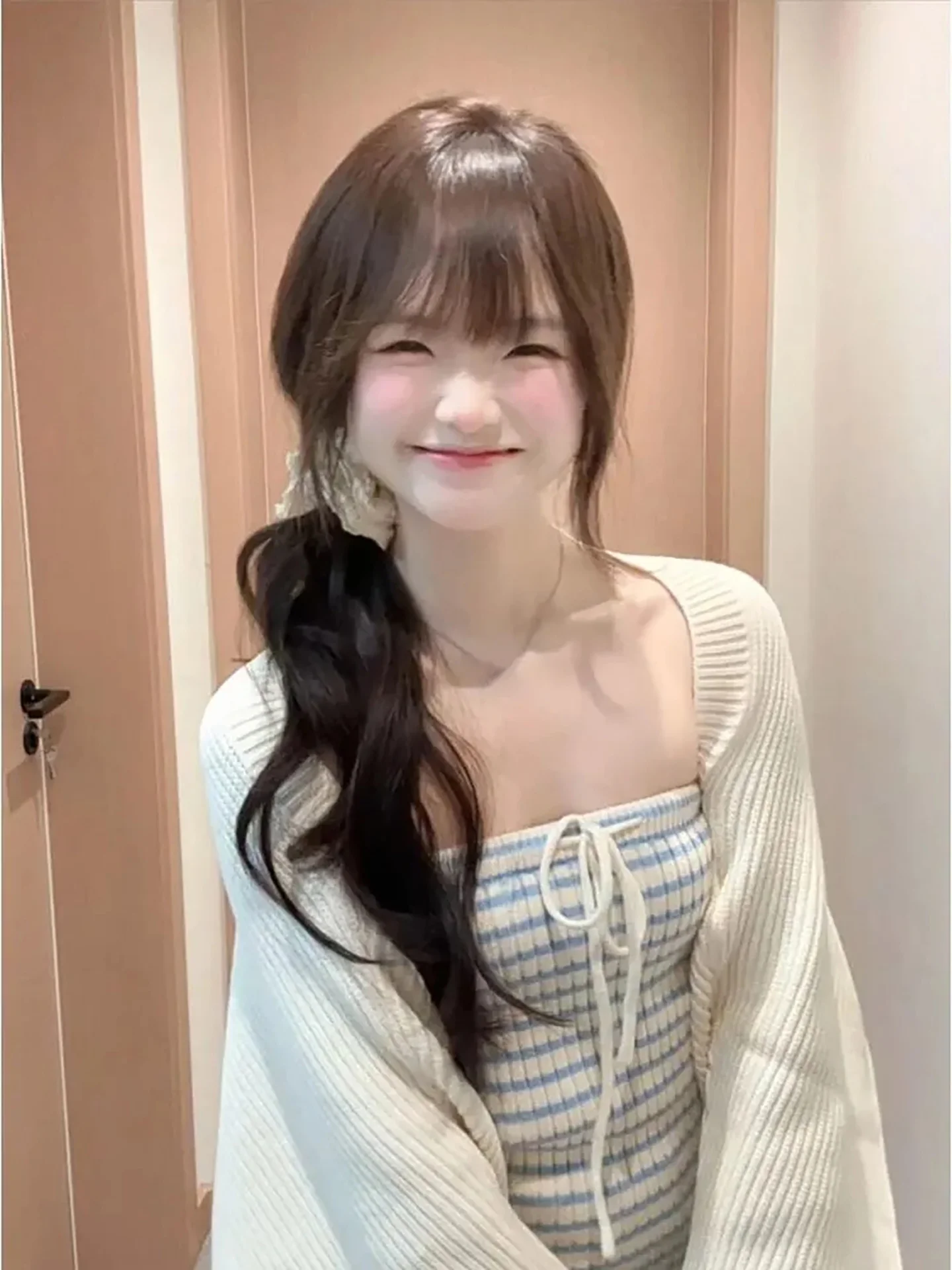 

Sweet Girl Knitted Cardigan Women's Inner Fre Striped Tank Top Spring New Arrival Ele Sle Casual Versatile Elastic Lo...